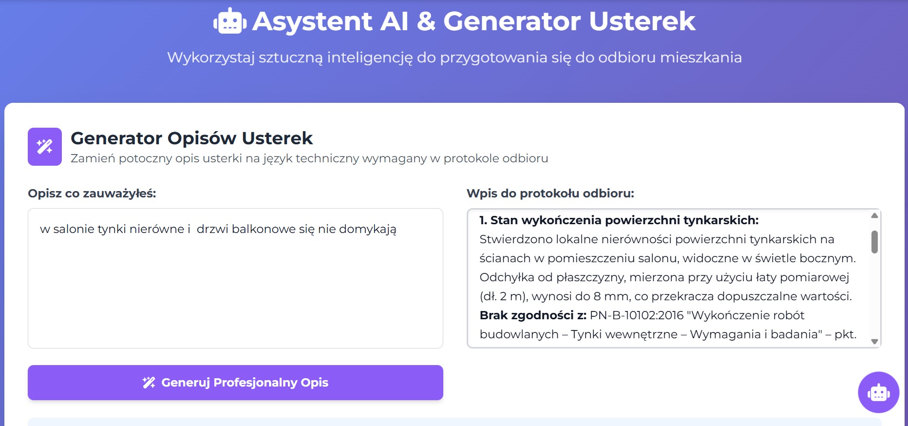 Generator Opisu Usterek Ailink