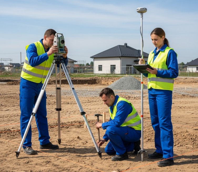 Geodezja tyczenie pod budynek