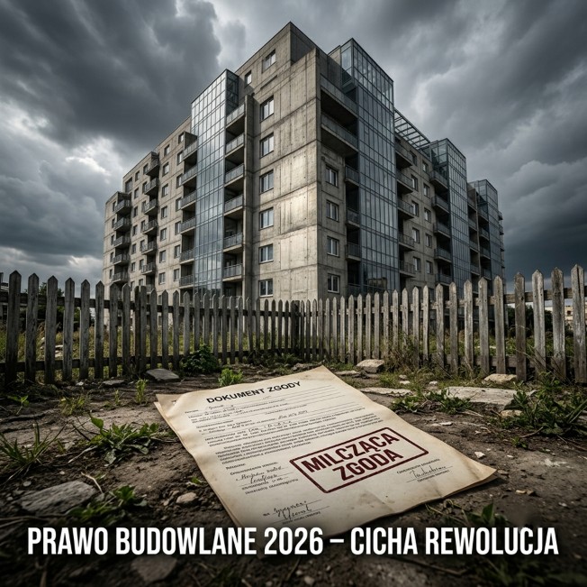 Kontrast starego płotu i nowego bloku – metafora zmiany prawa budowlanego 2026