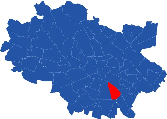 Ilustrowana mapa Wrocławia ze wskazaniem osiedla Tarnogaj 